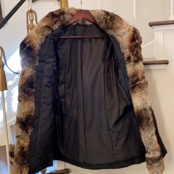 Private label rabbit- fur trimmed jacket, size 8 - Picture 6 of 9
